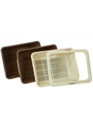 Jumbo/Maxi Tray Set - Beige/Brown 4 piece