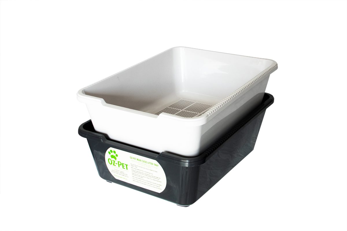 JumboMaxi Tray Set Charcoal/Surfmist 2 Piece Set OzPet